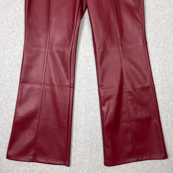 We The Free Uptown High Rise Vegan Leather Flare Pant in Mulberries Size 10 - Picture 4 of 15